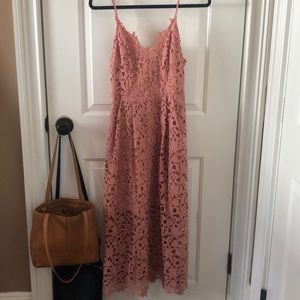 Dark Blush Lace Midlength Dress